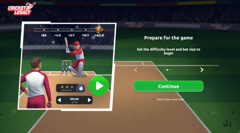 Cricket Legacy BB hovedmenu